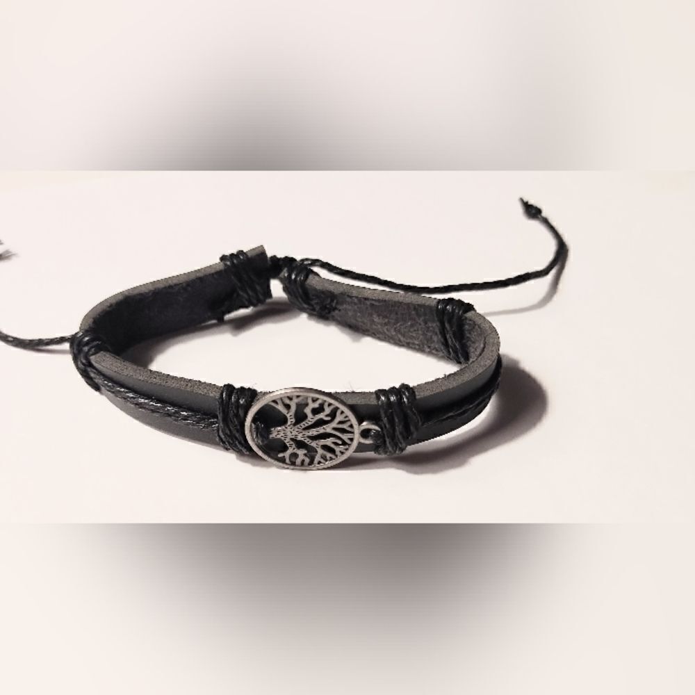 Men's bracelet leather Tree of life new d44‎